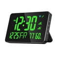 thumbnail image 3 of Reloj de pared digital con alarma de temperatura alta entre semana y LED rectangular Verde, 3 of 9