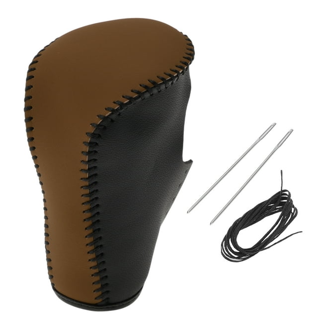 Cubierta de pomo de cambio antideslizante Unique Bargains para palanca de cambios de coche, protector de mango para Honda Accord 8 08-12, cuero negro y marrón