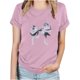 thumbnail image 3 of Fiudx Ofertas Del Día Top de Manga Corta con Cuello Redondo y Estampado Regular Sexy de Verano para Mujer, 3 of 3