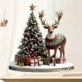 thumbnail image 5 of yulier Acrylic Christmas Tree Reindeer Sign Tabletop Ornaments with Base, Table Centerpieces Christmas Decorations Indoor, Holiday Party Home Fireplace Shelf Table Decor, Christmas Gifts, 5 of 5
