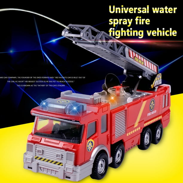 Be Toys Camion pompier en bois - Rouge pas cher 