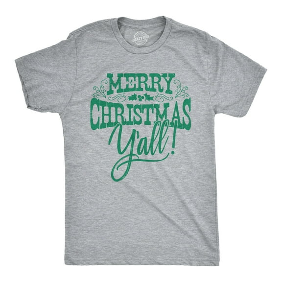 Mens Merry Christmas Yall T Shirt Cute Holiday Tee for Guys Graphic Tees