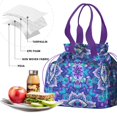 thumbnail image 4 of Boho Bohemia Flower Drawstring Lunch Bag Women - Drawstring Lunch Bag Insulated for Work Office - Stain-Resistant Large Lunchbags for Women with Multi-Pockets, 4 of 6