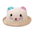 thumbnail image 1 of MIASHUI Kids Beach Straw Hat Summer Breathable Cartoon Cute Cap,Beige,One Size, 1 of 1