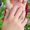 thumbnail image 6 of Cross Ankh Eternity Ring Round Rose Tone CZ 925 Sterling Silver Size 6, 6 of 6