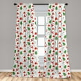 thumbnail image 5 of Ambesonne Christmas Curtains, Xmas Tree Santa Claus, Pair of 28"x63", Green and Red, 5 of 5