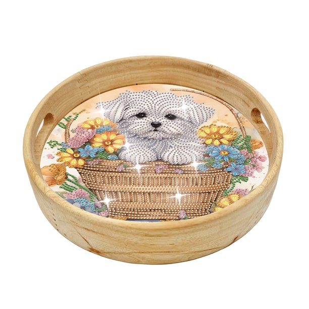 Bandeja decorativa diamante Cgtredaw para servir Mandala Mesa Escritorio
