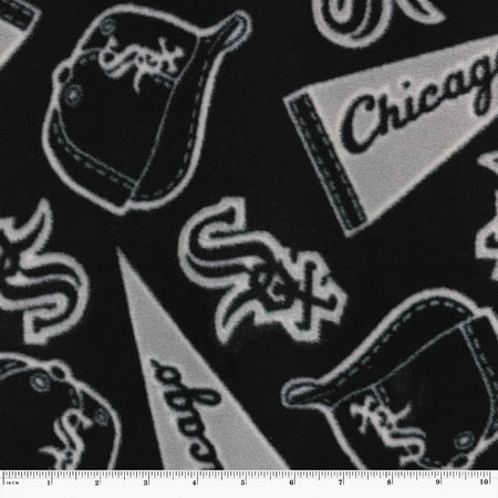 MLB Chicago White Sox 58" 100% Polyester Fleece Sports Logo Fabric By the Yard, Blue