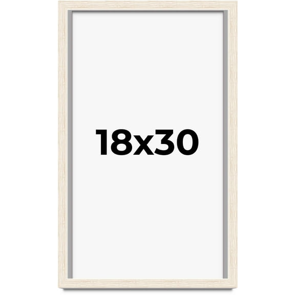 18x30 Shadow Box Frame White | 1.125 Inches Deep Real Wood Rustic Shadowbox Display Frame | UV