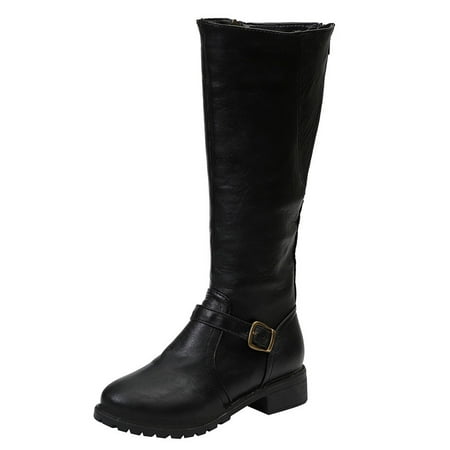 

Aayomet Boots For Women，Western Boots Women Zipper Women Leather Keep Shoes Heel Vintage Round Boots Toe Hiking Boots Women Waterproof