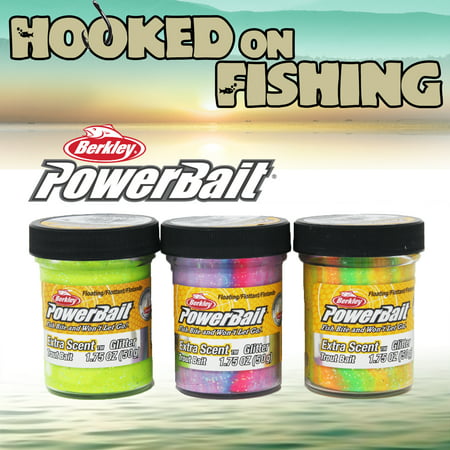 Trout Powerbait Fish Attranctant 3 Pack Variety Set of Extra Scent Glitter. Feel More Bites - Set More Hooks and Catch More