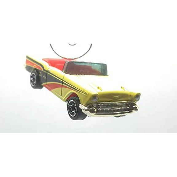 Christmas Ornament for 1967 Chevy Convertible Yellow Black Red Stripes