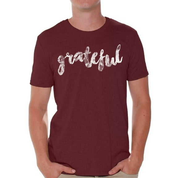 Awkward Styles Happy Thanksgiving T-Shirt Grateful Shirts for Men