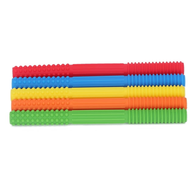 Juguete De Los Tubos De La Dentición Del Bebé, Tubos De Los Mordedores Del Bebé De Los Colores Del Silicón 5 Para El Niño