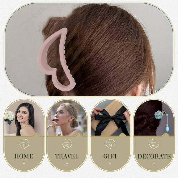 OUNONA  3 Pcs Medium Grip Flexible Hair Clip Women's Miss