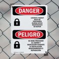 thumbnail image 5 of (2 Pack) Lockout Tagout Setup Maintenance Bilingual OSHA Danger Sign 7 Inch X 10 Inch Plastic Sign, Weather Resistant, UV Protected for Workplace, Business, and Construction Site, Made, 5 of 8
