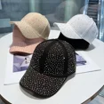 thumbnail image 3 of Gorras de béisbol con letras M y diamantes de imitación para mujer, gorros brillantes ajustables a la moda de Hip Hop, para viajes al aire libre, combina con todo, primavera 2023, 3 of 5