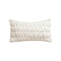 chaungfeng Valentines Pillow Cover, Soft Plush Heart Jacquard Design, Vintage Romantic Gift Throw Pillow Cover 20x12 Inch for Bedroom Living Room Sofa Couch Car Bed Decor