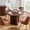 Dark Walnut, variant on KeyWhat Fluted Round Dining Table for 4–6, 47" Mid-Century Modern Kitchen Table with Solid Wood Pedestal Base for Kitchen Living Room, Dark Walnut