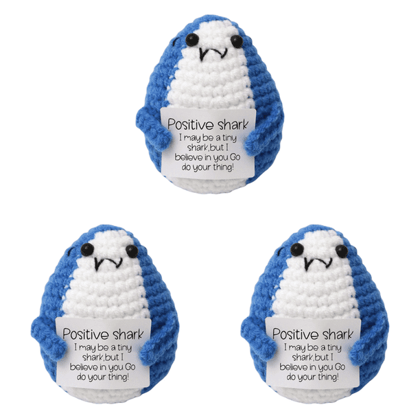 Muñecas Ganchillo Juguete Punto Hecho A Mano para Regalos Cumpleaños (tiburón Positivo)
