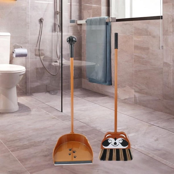 Juego de limpieza para niños CUTICAT 2 piezas escoba con Recogedor mapache regalo de Navidad