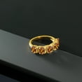 thumbnail image 4 of Gem Stone King 2.00 Ct Oval Orange Red Madeira Citrine 18K Yellow Gold Plated Silver Ring (Size 5), 4 of 4