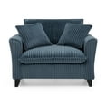 thumbnail image 6 of Lazy sofa chair, comfortable single-person sofa chair, with a backrest and soft seat cushion, having armrests on both sides, suitable for living room and bedroom - Blue, 6 of 7