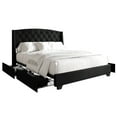 thumbnail image 3 of Castle Place Classic Velvet Full Platform Bed with Storage, Black, 3 of 11