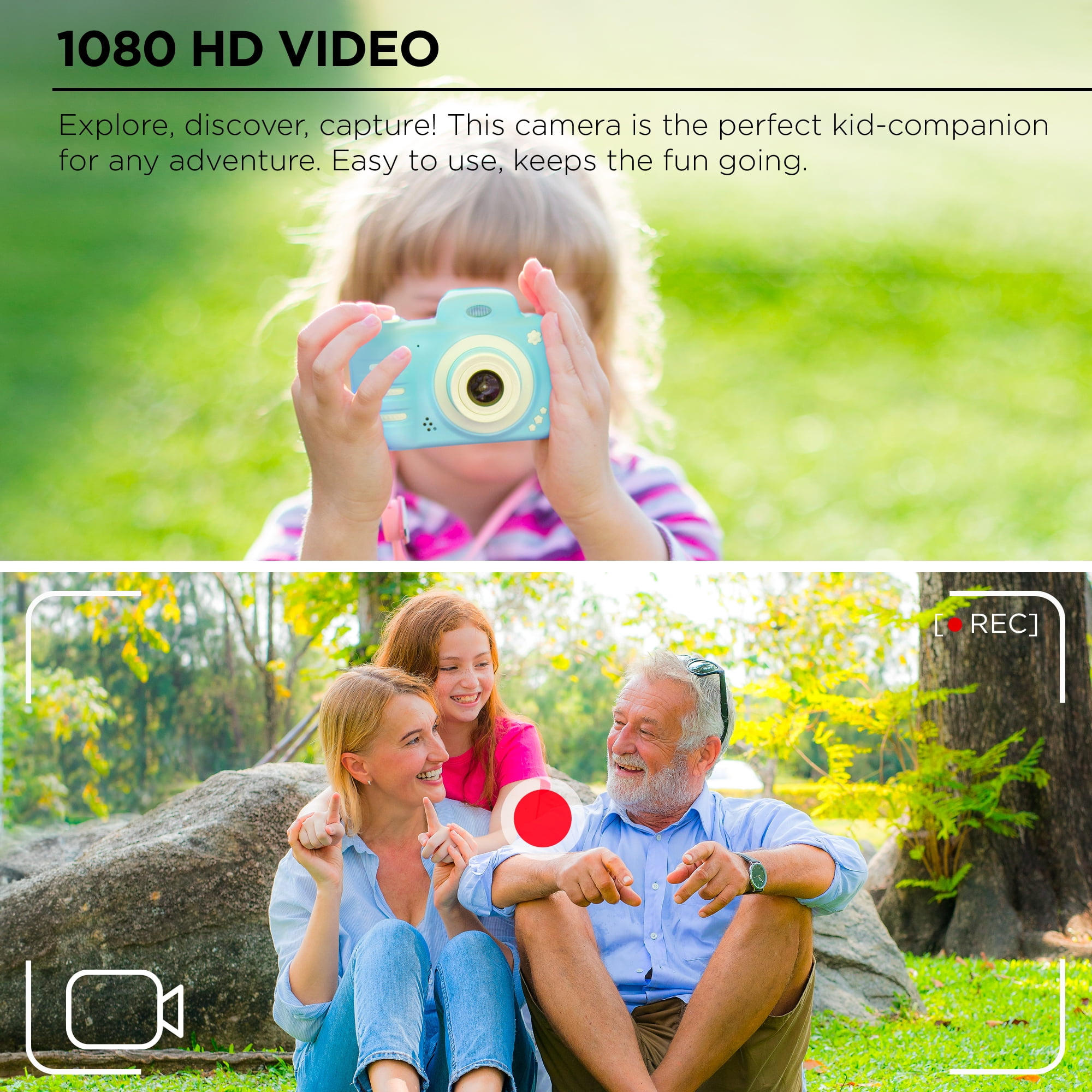 KinderPhoto Digital Camera for Kids - Blue, 3MP, 1080P Video, Games, and More! Merkury Innovations