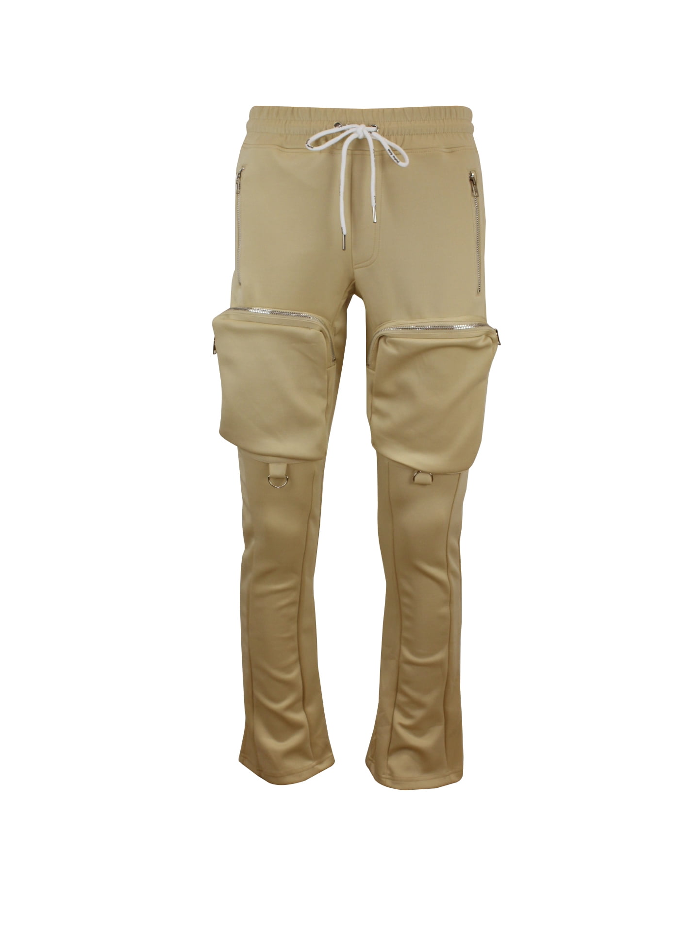 khaki stacked pants