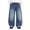 Blue, variant on NIEWTR Big Kids' Cargo Pants, Wide Leg Denim Pants with Elastic Waist for Boys and Girls, Spring Fall Youth Trousers
