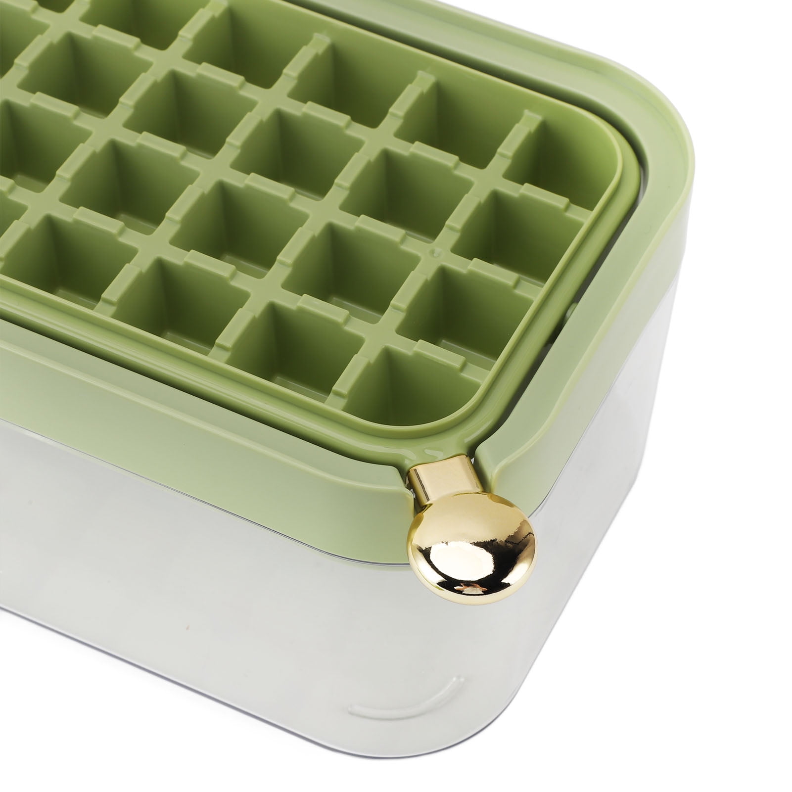 32-Cube Ice Tray Set with Lid & Scoop, Easy-Release Freezer Ice Maker - Green