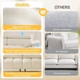 thumbnail image 4 of 3-Seater Sofa Bed, Faux Leather Futon Sleeper Couches, Adjustable Backrests and Armrest Headrests with Split Two Separate Sectional Sofas, Living Room, Bedroom Convertible Recliner Sofa Bed, White, 4 of 9