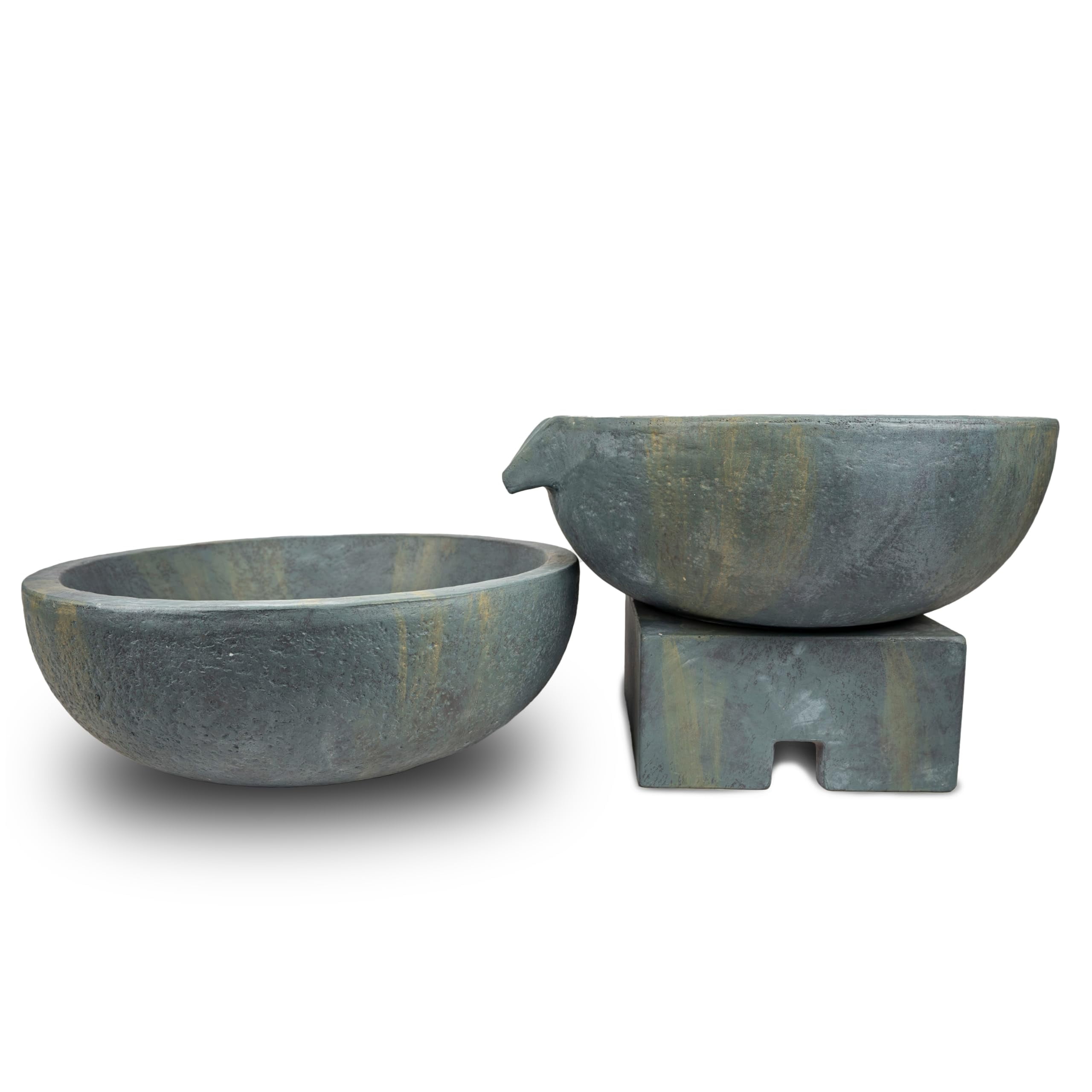 Aquascape 19 inch / 21 inch Dia (49/52 cm) Spillway Bowl and Basin Kit Outdoor Fountain, Patina