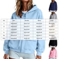 thumbnail image 3 of felwors Women's Long Sleeve Zip-Up Fleece Hoodie with Flap Pockets Oversized Utility Sweatshirt for Fall Casual Streetwear Light Blue for Size XL, 3 of 4