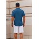 thumbnail image 3 of Camisa COOFANDY de manga corta con botones de lino azul mar para hombre, 3 of 6