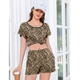 thumbnail image 4 of Ekouaer Womens Pajama Set Summer Short Sleeve Pjs Sleepwear Cute 2 Piece Lounge Sets, 4 of 6