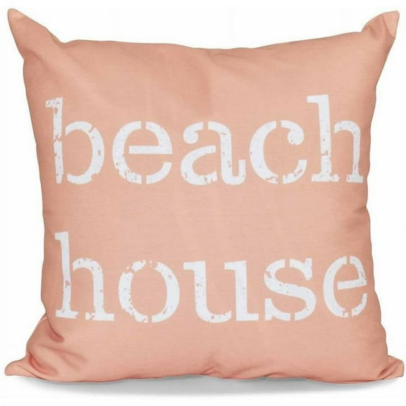Simply Daisy 16" x 16" Beach House Word Print Pillow