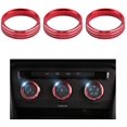 thumbnail image 1 of LECART 3Pcs Air Conditionneur Commutateur Boutons en Alliage d'Aluminium Rouge Bleu Noir Auto Décorations d'Intérieur Accessoires de Voiture, 1 of 5