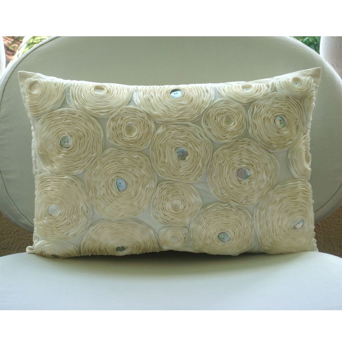 Ivory lumbar pillow hot sale