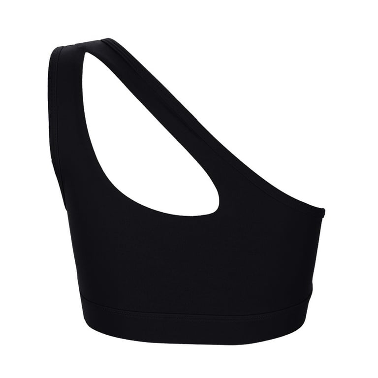 Sanbonepd Women'S Sports Bras One Shoulder Vacuous Vest Gathered Shockproof  Running Yoga Clothing 