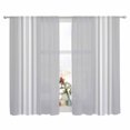 thumbnail image 2 of Grey Striped Semi Sheer Window Curtains 72 Inches Long, Luxurious White Stripes Modern Abstract Art Rod Pocket Voile Silky Chiffon Curtain Light Filtering Drapes for Living Room, 52"x72", 2 Panels, 2 of 9