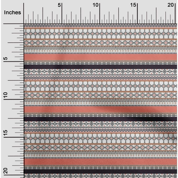 oneOone Cotton Jersey Dark Peach Orange Fabric Aztec Tribal Quilting Supplies Print Sewing Fabric By The Yard 58 Inch Wide