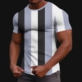 thumbnail image 5 of Men's Color Block Waffle Short Sleeve T-Shirts Slim Elastic Stripes Print Pullover Gym Athletic Workout Tees, 5 of 6
