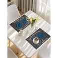 thumbnail image 5 of Cats Pawprints Placemats Set of 4, Blue Black Buffalo Plaid Pets Paw Grey Placemats for Dining Table, Place Mats for Kitchen Tabletop, Waterproof Wipeable Dining Table Mats Set, 5 of 9