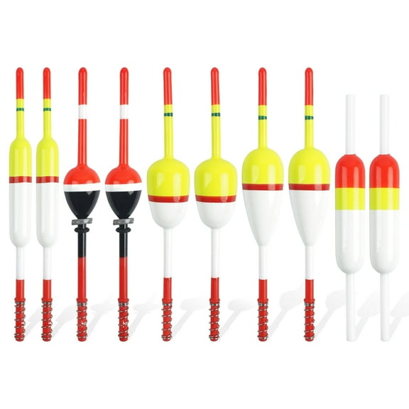 Slip Bobbers Fishing Bobbers Floats Assortment Spring Bobbers Oval Stick Wood Slip Floats for Crappie Catfish Trout Panfish Walleye Fishing 10pcs