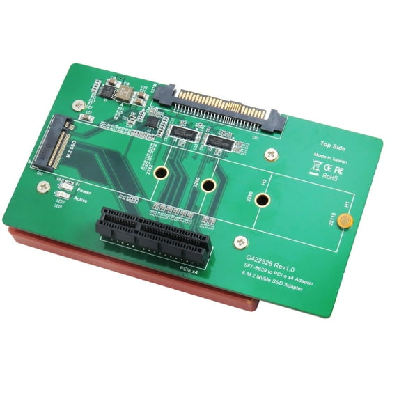 U.2 (SFF-8639) to M.2 M-Key NVME SSD and PCIe X4 Slot