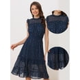 thumbnail image 2 of Vestido casual de gasa para mujer, sin mangas, cintura ahumada, dorado, estrellas metálicas, vestidos de fiesta Azul oscuro XL, 2 of 6
