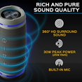 thumbnail image 2 of TREBLAB HD77 Gris - Altavoz portátil Bluetooth-Sonido envolvente HD de 360°-Emparejamiento dual inalámbrico-30W-Tecnología DualBass-Hasta 20H de funcionamiento (renovado), 2 of 5
