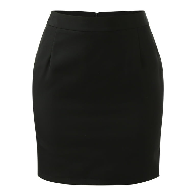 ZHUASHUM pleated Skirts for women 2 Piece Suit Lady 2 Button Business Work Office Slim Fit Jacket Skirt Suit Set Black XL